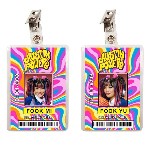 Austin Powers Fook Mi & Fook Yu Set of 2 ID Badges - Picture 1 of 1